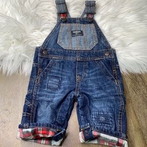 OshKosh Distressed Flannel Lined Overalls